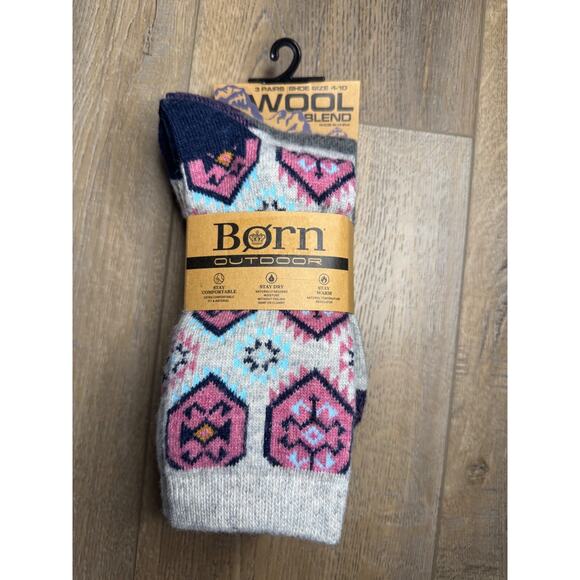 Born Wool Blend Boot Socks 3 Pairs - Picture 1 of 4